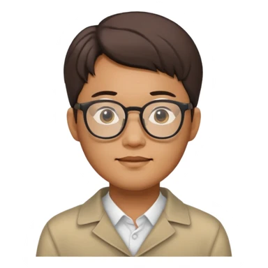 Korean man wearing glasses sticker