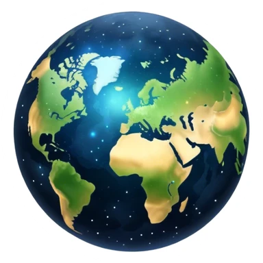 glittering earth with lights on in the dark sticker