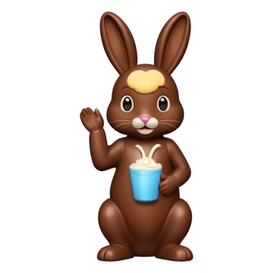 chocolate easter bunny sticker