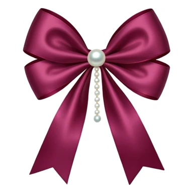 Maroon bow with hanging pearl sticker