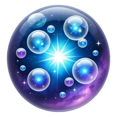 white sparkling shiny bubble nebula crystal sticker