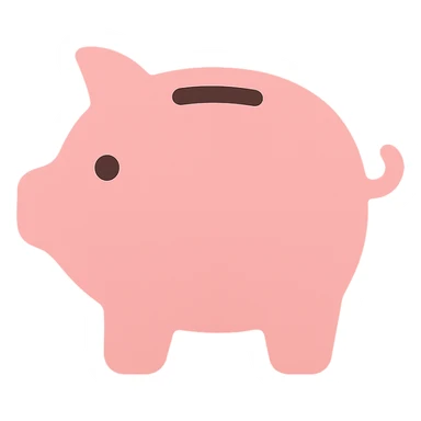modern simple friendly piggy bank icon suitable for iOS app sticker