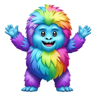 easter rainbow yeti dancing sticker