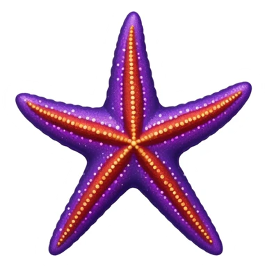 color gradient between red and purple glitter starfish sticker