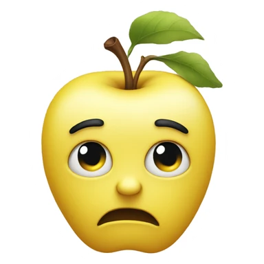 Small yellow Apple style emoji which is suffering visibly sticker