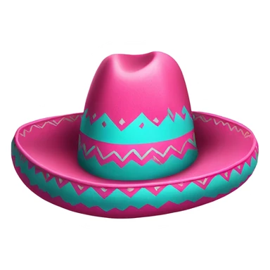 Realistic isolated pink and turquoise  sombrero  sticker