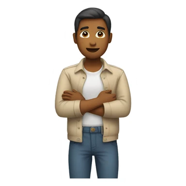 person with hands on chest sticker