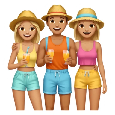 happy summer vibes with friends sticker
