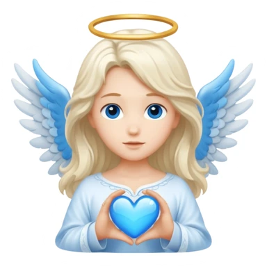 angelwlwings with blue hart  sticker