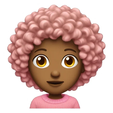 Curly head with pink sweater  sticker
