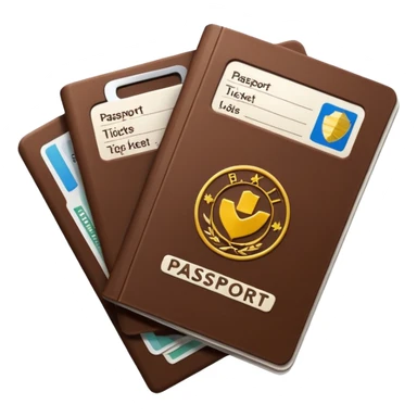 brown passaport and tickets sticker