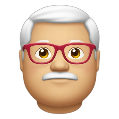 red-spectacles-fat-men-japanese-pinkhair sticker