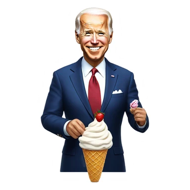 Joe Biden eat ice cream during the war sticker