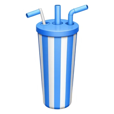 white & blue striped straw sticker