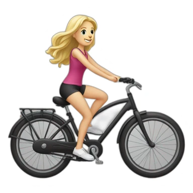 Une blonde sur un vélo avec épagneul breton sticker