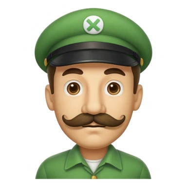 luigi with a  big mustache sticker