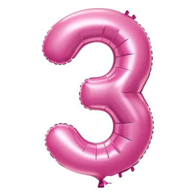 pink balloon number 3 sticker