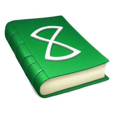 Green book with rune sticker