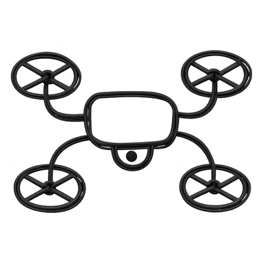 simple drone, hand drawn outline style, minimal sticker
