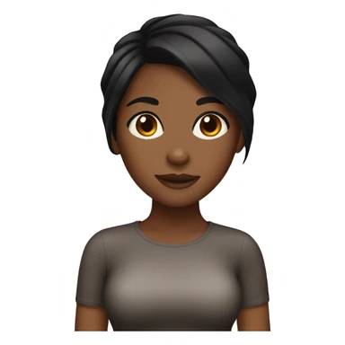 Brown skin girl with black hair sticker