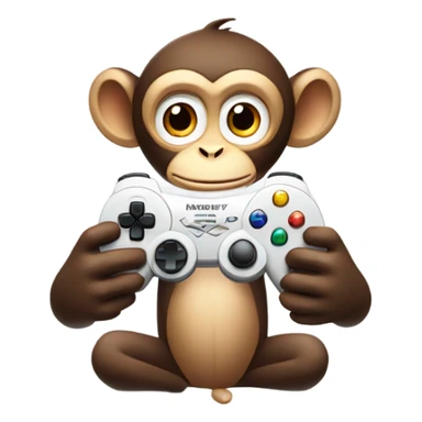 Monkey Playing videos games sticker