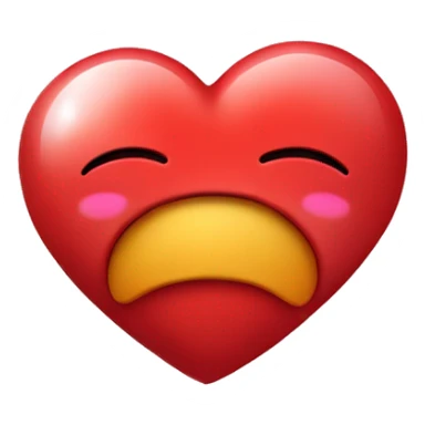 emoji that hugs a big red heart, and have closed eyes sticker