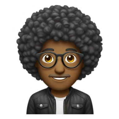 Un chico con lentes redondo y cabello afro  sticker