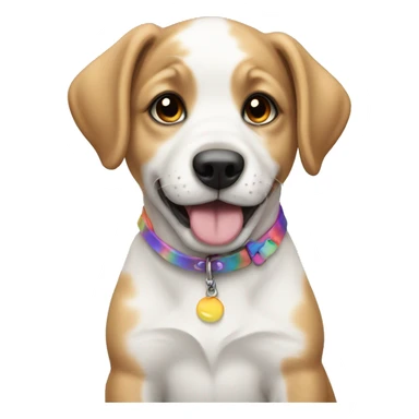 rainbow spots puppy sticker