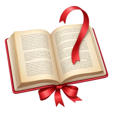 An open book with colorful pages and a bookmark sticker