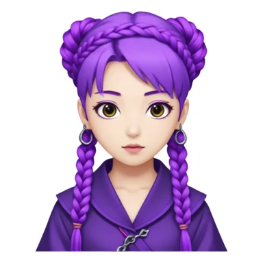 Rumi from K-pop demon hunters purple braid sticker