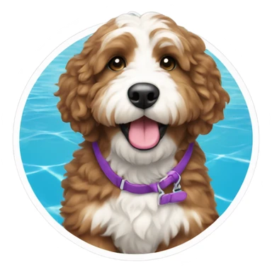 Bernedoodle in swimming suit sticker
