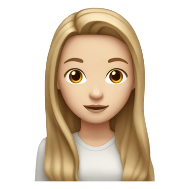 White girl with long light brown hair sticker