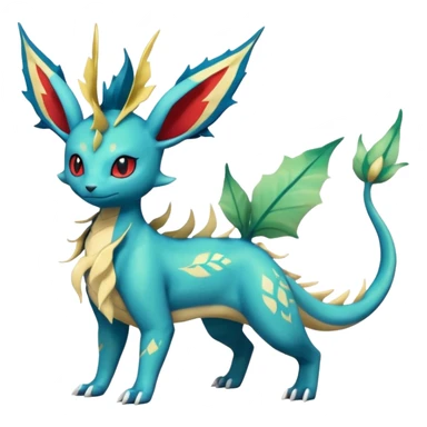 Salandit-Leafeon-Vaporeon-Salamence-hybrid-fusion (full body) sticker