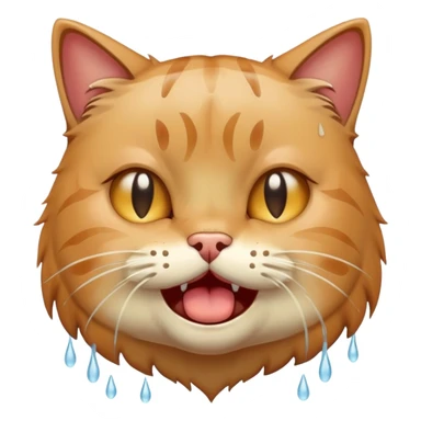 cat crying sobbing face sticker