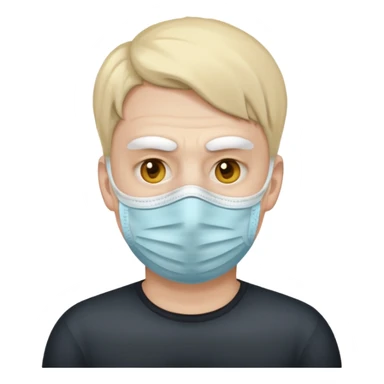 남자가 아파서 입에 마스크 쓴 이모지 sticker