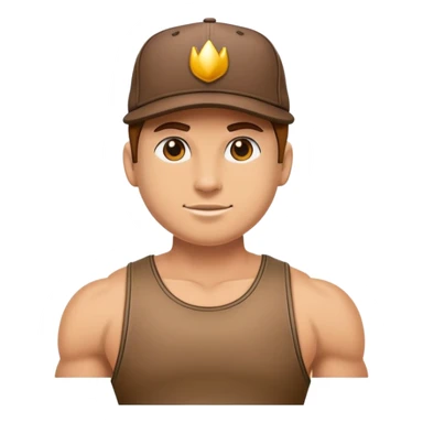 Una canica humanoide musculosa con una gorra new era sticker