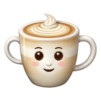 latte with latte art sticker