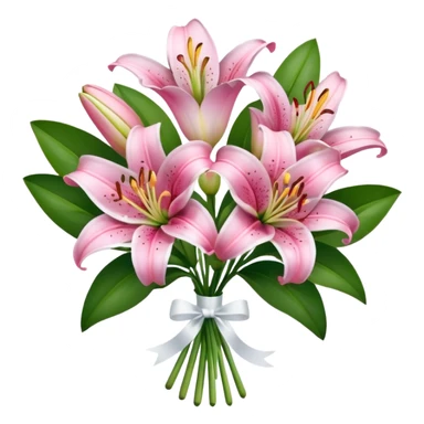Pink lily bouquet  sticker