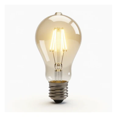 photorealistic image of a light bulb accessory, isolated, no background sticker
