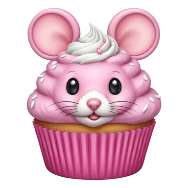 Pink mouse cupcake  sticker