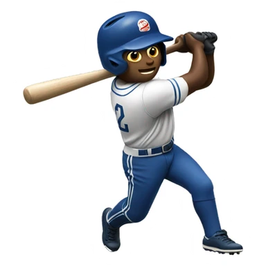 Baseball player swinging bat sticker