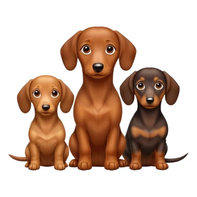 Three dachshunds sitting next to each other  sticker