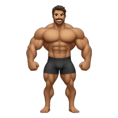 Bodybuilder pelo castaño sin barba cuerpo entero sticker
