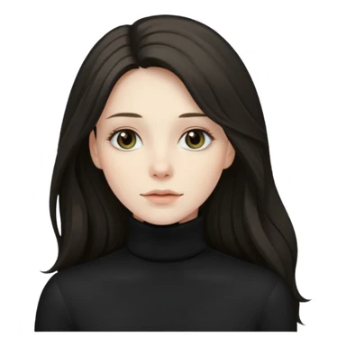 long haired woman in turtle neck sticker