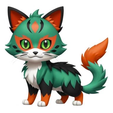 Sprigatito-Litten-Meowscarada-Pokémon-Fakémon-animal-fusion (full body) sticker