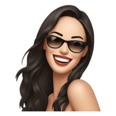 Megan Fox sonriente con lentes bailando sticker