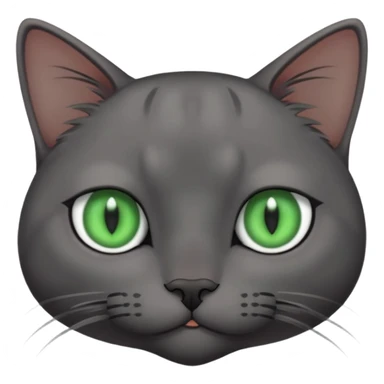 Skinny dark grey cat green eyes closed left eye sticker