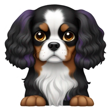 cavalier black and tan with a lavender bo sticker