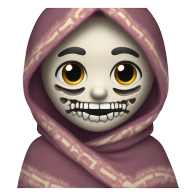 Girl skeleton wearing blanket  sticker