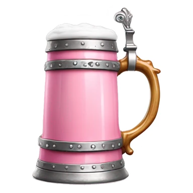 Realistic isolated pink ceramic and metallic silver oktoberfest beer stein. sticker